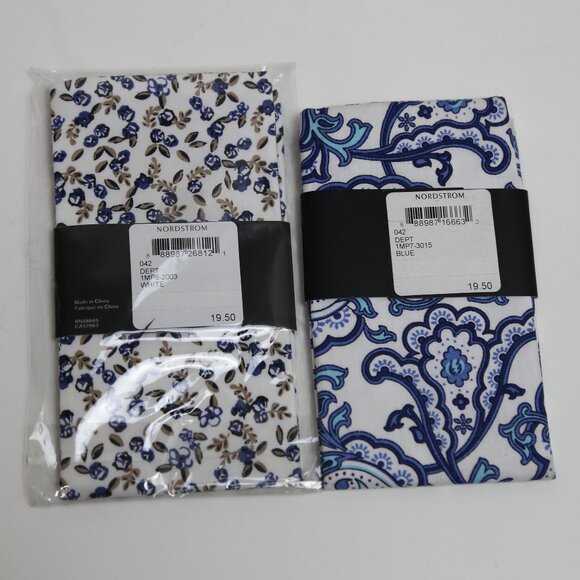Nordstrom Men's Shop Floral & Patterned Pre-Folded Pocket Squares 2 Pack Bundle - Picture 2 of 4
